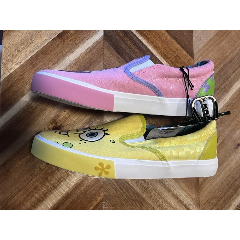 NWT SpongeBob SquarePants & Patrick Slide Slip-on Shoes‎ Ground Up Mens: Size 9
